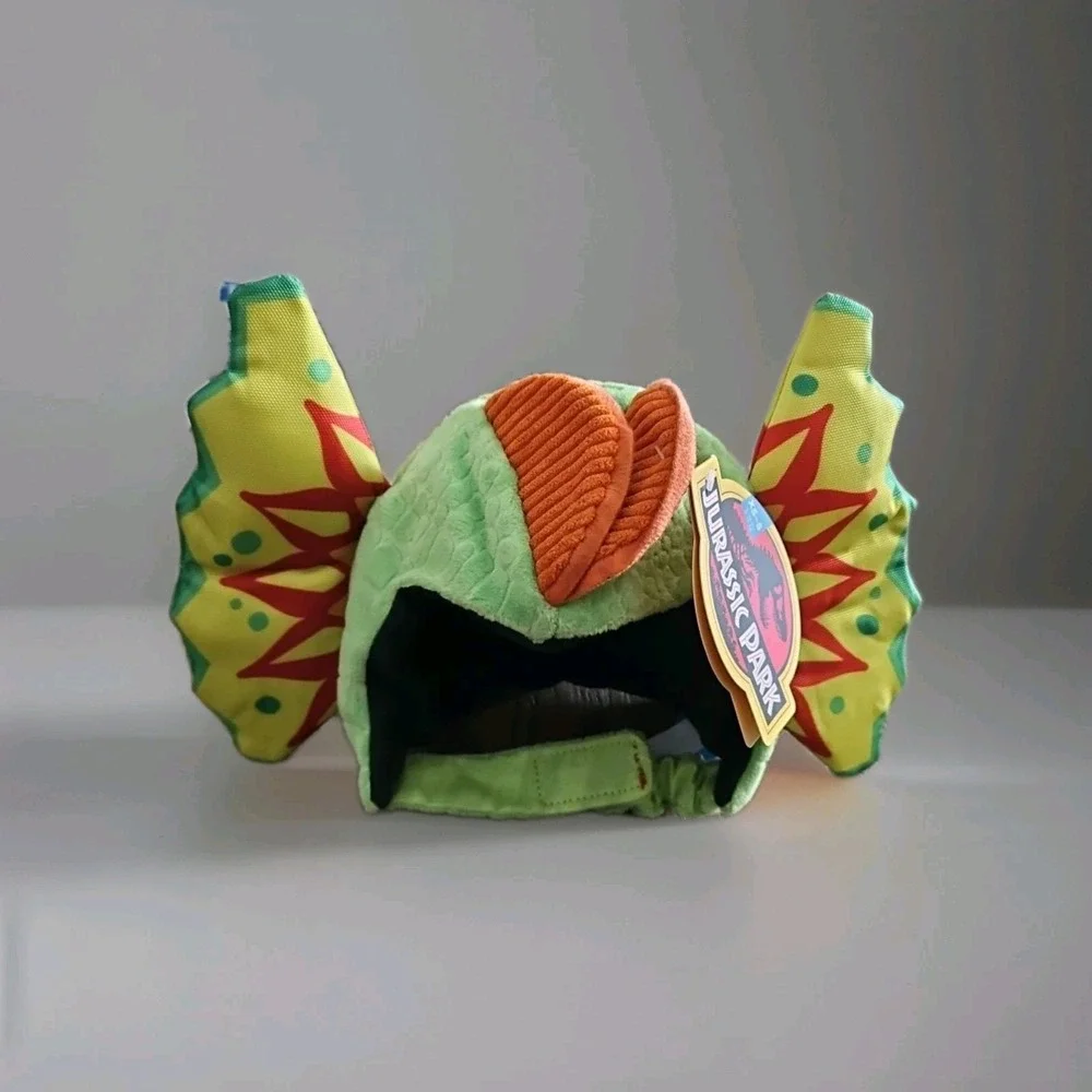 Jurassic Park World BarkBox Dilophosaurus Spittin' Image Dino Collar Toy XS/S